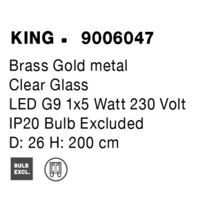 Pendul modern design decorativ KING auriu D-26cm 205156 universul-luminii.ro