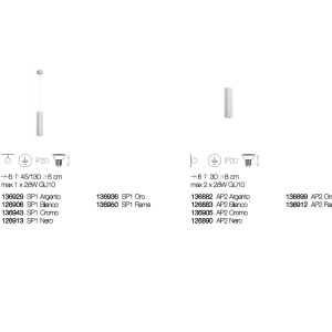 Pendul modern SKY SP1 BIANCO 126906 67986 universul-luminii.ro