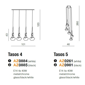 Pendul modern Tasos 1 white 55896 universul-luminii.ro