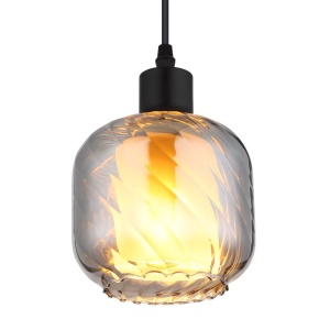 Pendul neagru cu sticla fumurie XIA pentru dormitor 248046 universul-luminii.ro