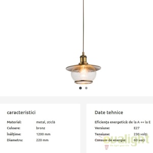 Pendul stil industrial Nevis 69030 GL 22cm 58136 universul-luminii.ro