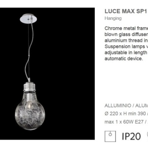 Pendul super modern diametru 20 cm LUCE MAX SP1 Small 033679 - Img 3