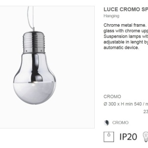 Pendul super modern LUCE SP1 BIG CROMO 026749 - Img 4