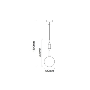 Pendul suspendat din metal crom 33cm si glob sticla Ero I - Img 5
