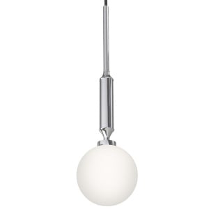 Pendul suspendat din metal crom 43cm si glob sticla Ero I