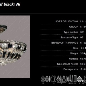 Plafonier cristal Bohemia L15 365/06/6 half black 49556 universul-luminii.ro