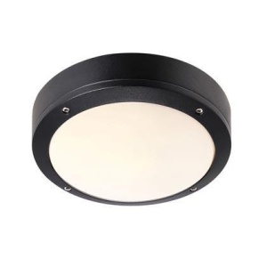Plafoniera aluminiu negru, diametru 22cm, IP44 Desi 77636003NL