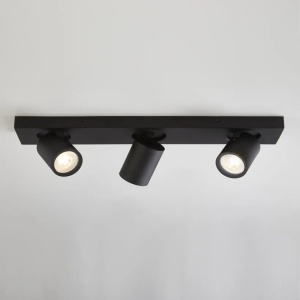 Plafoniera baie cu 3 spoturi directionabile Selene, neagra