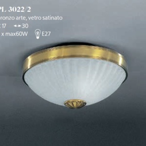 Plafoniera clasic design italian din alama, sticla 3022 RA-PL. 3022/2 102696 universul-luminii.ro
