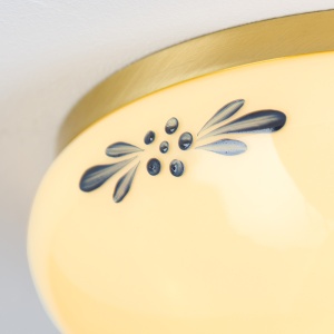 Plafoniera clasica Landhaus 21cm alama satin/ sticla champagne decor albastru 200066 universul-luminii.ro