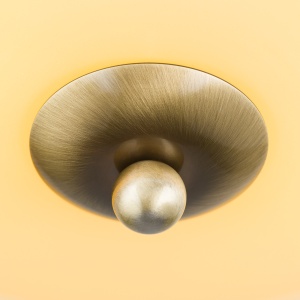 Plafoniera clasica Landhaus 28cm alama satin/ sticla champagne decor verde 200156 universul-luminii.ro