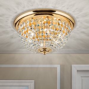Plafoniera cristal Asfour design elegant lux PLAFOND D-47cm aurie 156586 universul-luminii.ro