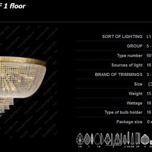 Plafoniera cristal Bohemia L15 501/16/3; F 1 floor - Img 5