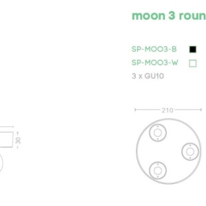 Plafoniera cu 1 spot directionabil Moon Round, bronz - Img 5