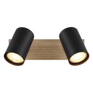 Plafoniera cu 2 Spoturi directionabile LINCA natur/negru 240186 universul-luminii.ro
