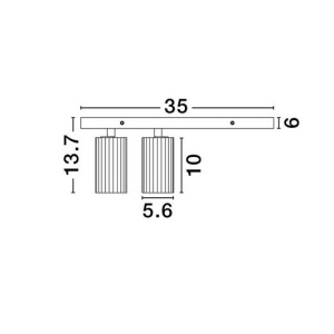 Plafoniera cu 2 spoturi GU10 ZELOS negru/ auriu 630766 universul-luminii.ro