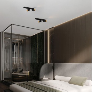 Plafoniera cu 2 spoturi GU10 ZELOS negru 630736 universul-luminii.ro