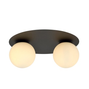 Plafoniera cu 2 surse de iluminat design modern Solar negru
