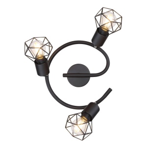 Plafoniera cu 3 spoturi design industrial XARA I negru 23cm 210706 universul-luminii.ro
