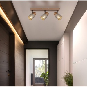 Plafoniera cu 3 Spoturi directionabile metal cafea SATELLA 249716 universul-luminii.ro