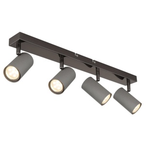 Plafoniera cu 4 spoturi directionabile metal negru gri ROBBY