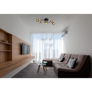 Plafoniera cu 5 spoturi design modern INDIANA auriu, negru 109516 universul-luminii.ro