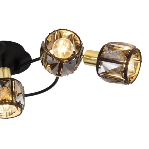 Plafoniera cu 5 spoturi design modern INDIANA auriu, negru 206116 universul-luminii.ro