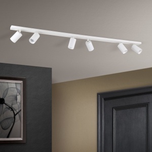 Plafoniera cu 6 Spoturi stil minimalist modern SEAN alba 156996 universul-luminii.ro