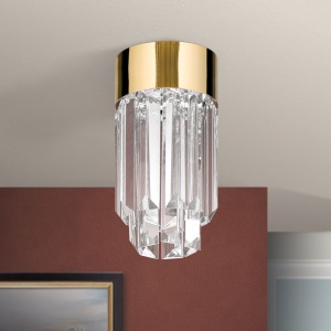 Plafoniera cu cristal K9 design elegant PRISM aurie 156366 universul-luminii.ro