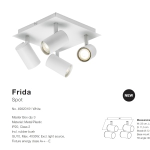 Plafoniera cu spoturi directionabile design nordic Frida 49820101 NL 72376 universul-luminii.ro