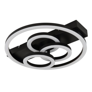 Plafoniera DARRYL I LED CCT neagra cu telecomanda pentru living