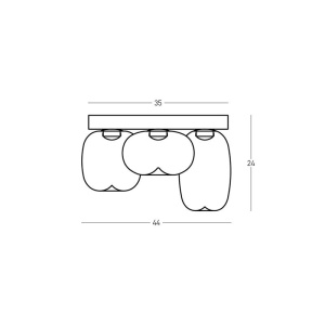 Plafoniera design decorativ VITRO negru/gri fumuriu - Img 5