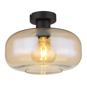 Plafoniera design modern Giuseppe negru, chihlimbar - Img 1