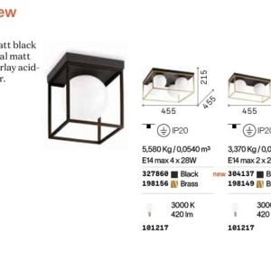 Plafoniera design modern Lingotto pl4 negru 140596 universul-luminii.ro