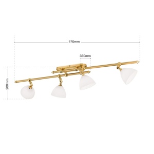 Plafoniera design modern OPALDESIGN 4L, auriu mat - Img 7