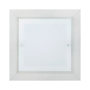 Plafoniera din lemn si sticla TABOR 42x42cm, alb crem - Img 4
