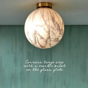 Plafoniera din sticla cu aspect de marmura Carrara 22cm 200646 universul-luminii.ro