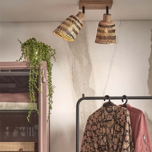 Plafoniera eco din bambus Java 2-Shade nat/15x17, bl/nat - Img 9