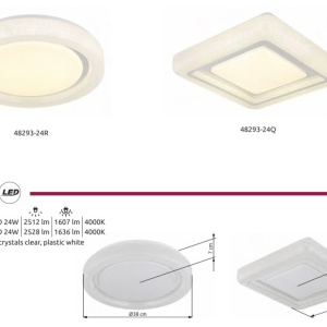 Plafoniera LED alba cu plastic sparkle MARCIA 592096 universul-luminii.ro