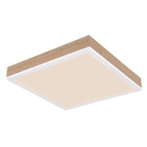 Plafoniera LED aluminiu alb, MDF aspect de lemn DORO 30x30cm 590626 universul-luminii.ro