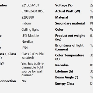 Plafoniera LED baie IP54 design ultra-slim Oja alba 3000K/4000K 230036 universul-luminii.ro