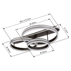 Plafoniera LED cu telecomanda design modern Grouni 80x50cm 240456 universul-luminii.ro