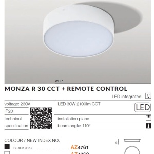 Plafoniera LED cu telecomanda MONZA R 30 CCT CHA 105476 universul-luminii.ro