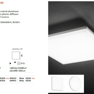 Plafoniera LED de exterior moderna MIB PL SQUARE 3000K 93236 universul-luminii.ro