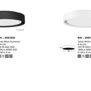 Plafoniera LED design circular KOI neagra - Img 3