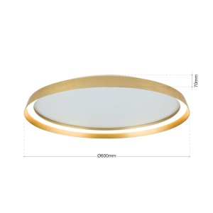 Plafoniera LED design circular MASCA D-60cm auriu mat - Img 9
