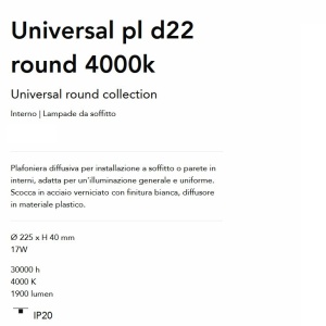 Plafoniera LED design circular, Universal pl d22 round 4000k - Img 3