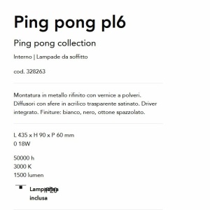 Plafoniera LED design minimalist Ping pong pl6 alama - Img 2