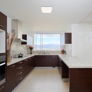 Plafoniera LED design modern Lucas alb 28x28cm - Img 3
