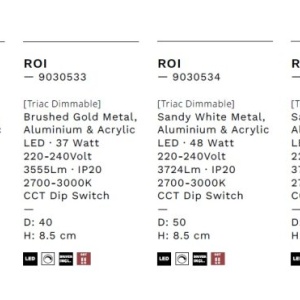 Plafoniera LED design slim ROI alb D-40cm 237306 universul-luminii.ro